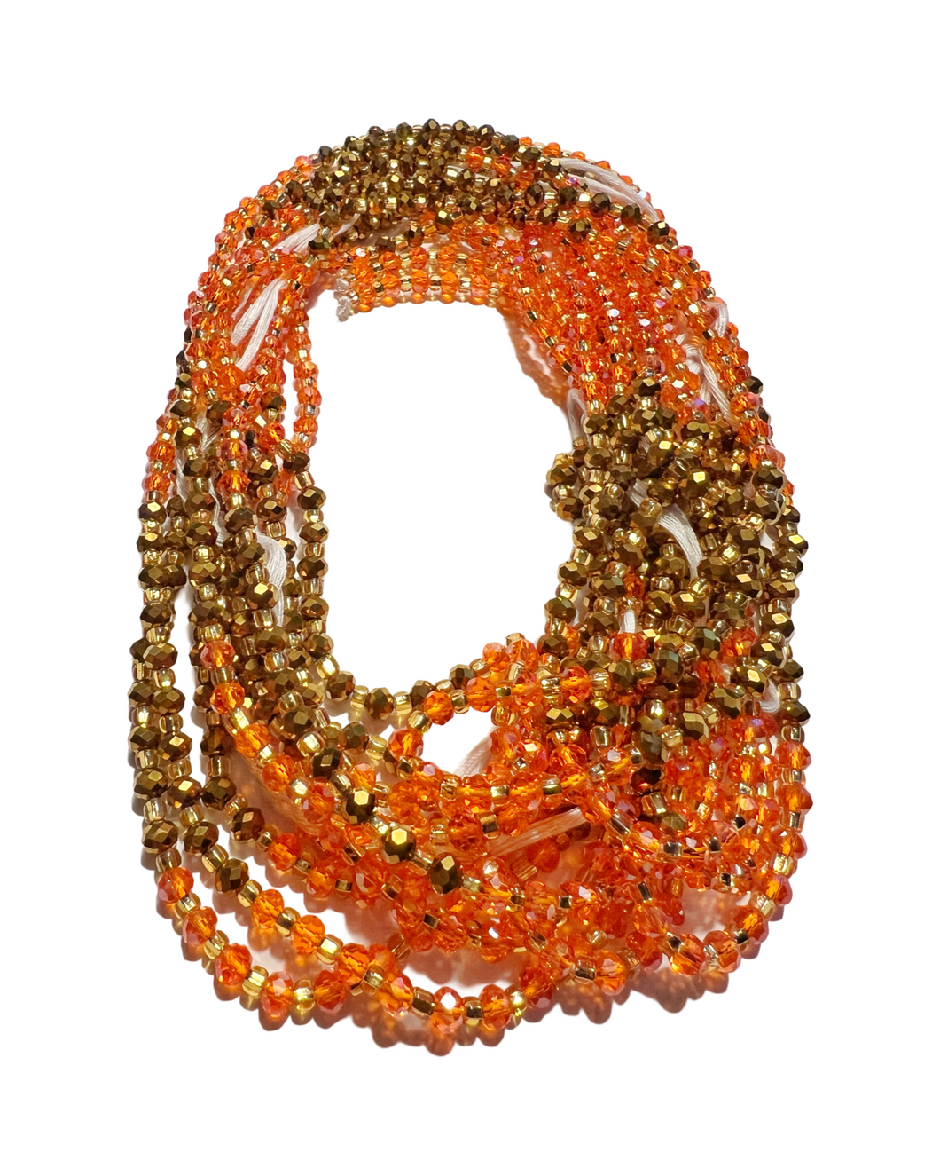 Orange with Gold Waist Beads