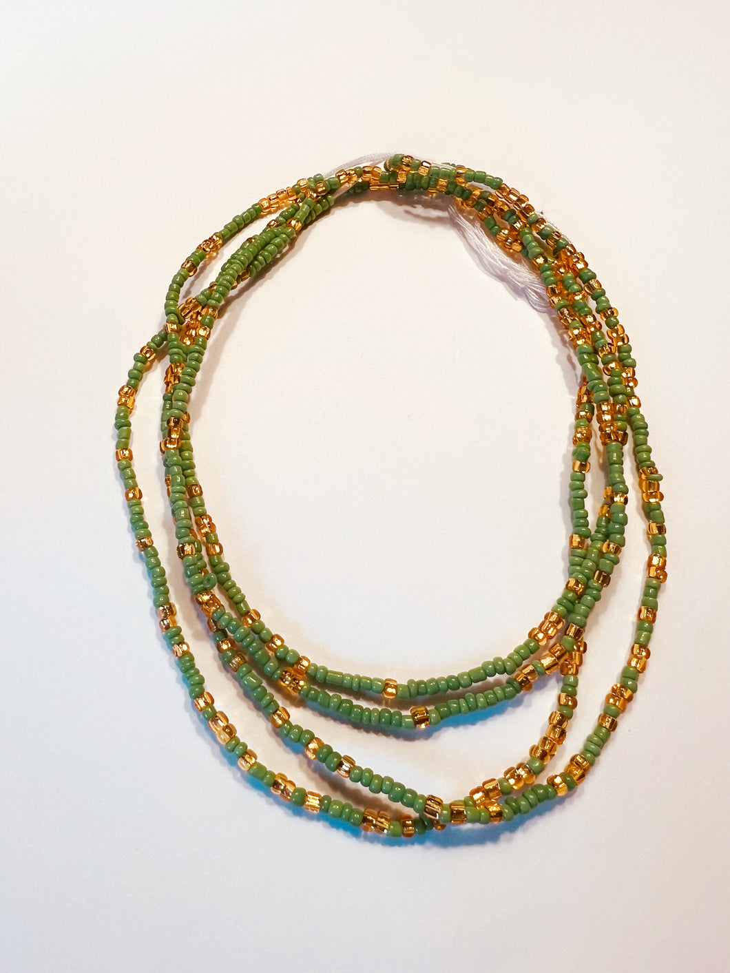 Green & Gold Splash Waist Beads