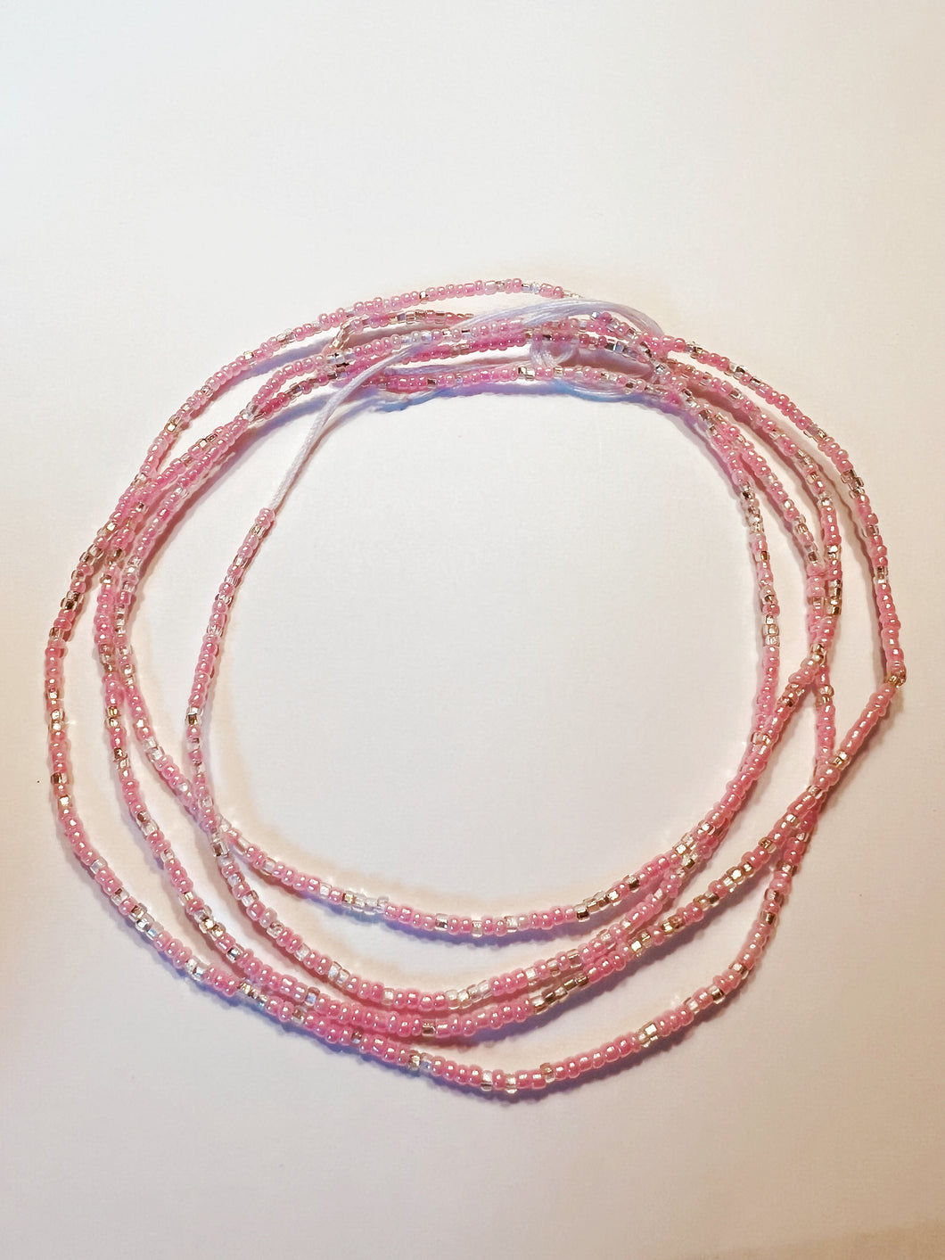 Powder Pink & Clear Waist Beads
