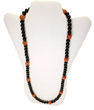 Load image into Gallery viewer, Black Bead with Glass Coral
