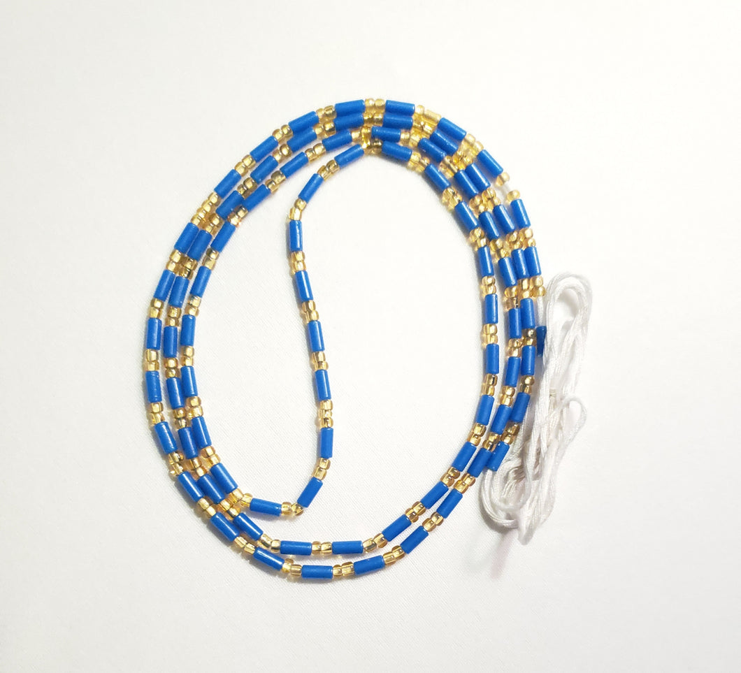 Blue and Gold Waist Beads
