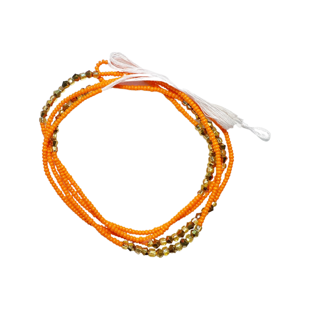 Orange Twist Waist Beads
