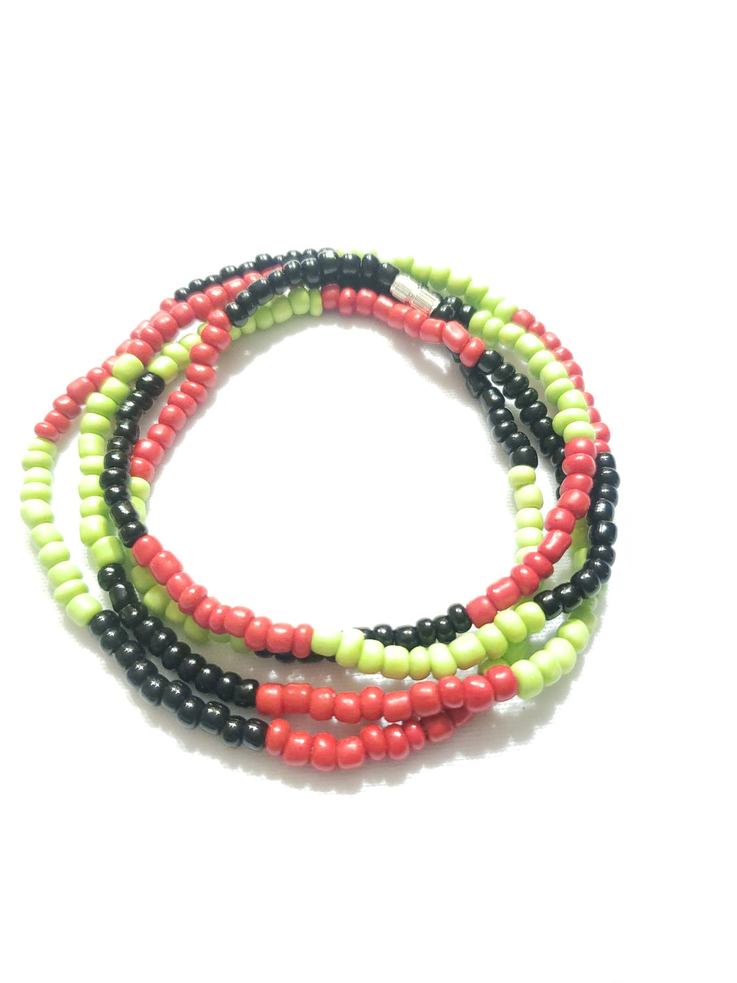 Red, Lime, Black Clasp Waist Beads